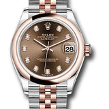 Rolex Steel and Everose Gold Datejust 31 Watch - Domed Bezel - White Roman Dial - Jubilee Bracelet - 278241 chodj