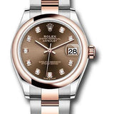 Rolex Steel and Everose Gold Datejust 31 Watch - Domed Bezel - White Roman Dial - Oyster Bracelet - 278241 chodo