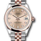 Rolex Steel and Everose Gold Datejust 31 Watch - Domed Bezel - Chocolate Diamond Dial - Jubilee Bracelet - 278241 rodj