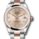 Rolex Steel and Everose Gold Datejust 31 Watch - Domed Bezel - Chocolate Diamond Dial - Oyster Bracelet - 278241 rodo