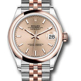 Rolex Steel and Everose Gold Datejust 31 Watch - Domed Bezel - Rose Roman Dial - Jubilee Bracelet - 278241 roij