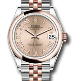 Rolex Steel and Everose Gold Datejust 31 Watch - Domed Bezel - Dark Rhodium Index Dial - Jubilee Bracelet - 278241 rorj