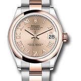 Rolex Steel and Everose Gold Datejust 31 Watch - Domed Bezel - Dark Rhodium Index Dial - Oyster Bracelet - 278241 roro