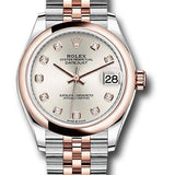 Rolex Steel and Everose Gold Datejust 31 Watch - Domed Bezel - Rose Diamond Dial - Jubilee Bracelet - 278241 sdj