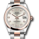 Rolex Steel and Everose Gold Datejust 31 Watch - Domed Bezel - Rose Diamond Dial - Oyster Bracelet - 278241 sdo