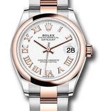 Rolex Steel and Everose Gold Datejust 31 Watch - Domed Bezel - Rose Index Dial - Oyster Bracelet - 278241 wro