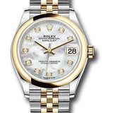 Rolex Steel and Yellow Gold Datejust 31 Watch - Domed Bezel - Mother-of-Pearl Diamond Dial - Jubilee Bracelet - 278243 mdj