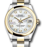 Rolex Steel and Yellow Gold Datejust 31 Watch - Domed Bezel - Mother-of-Pearl Diamond Dial - Oyster Bracelet - 278243 mdo