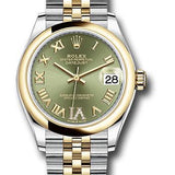 Rolex Steel and Yellow Gold Datejust 31 Watch - Domed Bezel - Olive Green Diamond Roman Six Dial - Jubilee Bracelet - 278243 ogdr6j