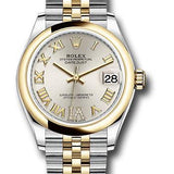 Rolex Steel and Yellow Gold Datejust 31 Watch - Domed Bezel - Silver Diamond Roman Six Dial - Jubilee Bracelet - 278243 sdr6j