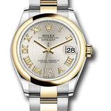 Rolex Steel and Yellow Gold Datejust 31 Watch - Domed Bezel - Silver Diamond Roman Six Dial - Oyster Bracelet - 278243 sdr6o