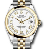 Rolex Steel and Yellow Gold Datejust 31 Watch - Domed Bezel - White Roman Dial - Jubilee Bracelet - 278243 wrj