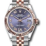 Rolex Steel and Everose Gold Datejust 31 Watch - Fluted Bezel - Chocolate Diamond Roman VI Dial - Jubilee Bracelet - 278271 aubdr6j