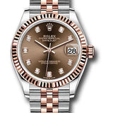 Rolex Steel and Everose Gold Datejust 31 Watch - Fluted Bezel - White Roman Dial - Jubilee Bracelet - 278271 chodj