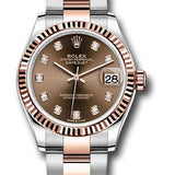 Rolex Steel and Everose Gold Datejust 31 Watch - Fluted Bezel - White Roman Dial - Oyster Bracelet - 278271 chodo