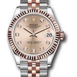 Rolex Steel and Everose Gold Datejust 31 Watch - Fluted Bezel - Chocolate Diamond Dial - Jubilee Bracelet - 278271 rodj