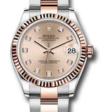 Rolex Steel and Everose Gold Datejust 31 Watch - Fluted Bezel - Chocolate Diamond Dial - Oyster Bracelet - 278271 rodo