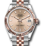 Rolex Steel and Everose Gold Datejust 31 Watch - Fluted Bezel - Rose Roman Dial - Jubilee Bracelet - 278271 roij