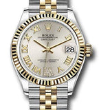 Rolex Steel and Yellow Gold Datejust 31 Watch - Fluted Bezel - Silver Diamond Roman Six Dial - Jubilee Bracelet - 278273 sdr6j