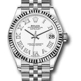 Rolex Steel and White Gold Datejust 31 Watch - Fluted Bezel - White Roman Dial - Jubilee Bracelet - 278274 wrj