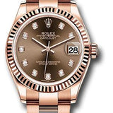 Rolex Everose Gold Datejust 31 Watch - Fluted Bezel - Chocolate Diamond Dial - Oyster Bracelet - 278275 chodo