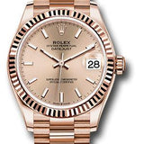 Rolex Everose Gold Datejust 31 Watch - Fluted Bezel - Rose Index Dial - President Bracelet - 278275 rsip