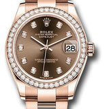 Rolex Everose Gold Datejust 31 Watch - Diamond Bezel - Chocolate Diamond Dial - Oyster Bracelet - 278285RBR chodo