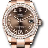 Rolex Everose Gold Datejust 31 Watch - Diamond Bezel - Chocolate Diamond Six Dial - Oyster Bracelet - 278285RBR chodr6o