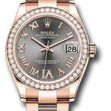 Rolex Everose Gold Datejust 31 Watch - Diamond Bezel - Rhodium Diamond Six Dial - Oyster Bracelet - 278285RBR dkrhdr6o