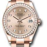 Rolex Everose Gold Datejust 31 Watch - Diamond Bezel - Rose Diamond Dial - Oyster Bracelet - 278285RBR rsdo