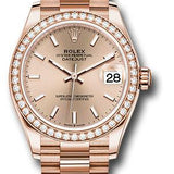 Rolex Everose Gold Datejust 31 Watch - Diamond Bezel - Rose Index Dial - President Bracelet - 278285RBR rsip