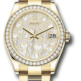 Rolex Yellow Gold Datejust 31 Watch - Diamond Bezel - Paved Mother-of-Pearl Butterfly Dial - Oyster Bracelet - 278288RBR pmopbo