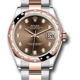 Rolex Steel and Everose Gold Datejust 31 Watch - 24 Diamond Bezel - White Roman Dial - Oyster Bracelet - 278341RBR chodo