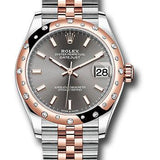 Rolex Steel and Everose Gold Datejust 31 Watch - 24 Diamond Bezel - Dark Rhodium Index Dial - Jubilee Bracelet - 278341RBR dkrhij