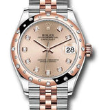 Rolex Steel and Everose Gold Datejust 31 Watch - 24 Diamond Bezel - Chocolate Diamond Dial - Jubilee Bracelet - 278341RBR rodj