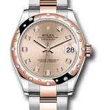 Rolex Steel and Everose Gold Datejust 31 Watch - 24 Diamond Bezel - Chocolate Diamond Dial - Oyster Bracelet - 278341RBR rodo