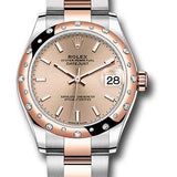 Rolex Steel and Everose Gold Datejust 31 Watch - 24 Diamond Bezel - Rose Roman Dial - Oyster Bracelet - 278341RBR roio