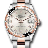 Rolex Steel and Everose Gold Datejust 31 Watch - 24 Diamond Bezel - Rose Diamond Dial - Oyster Bracelet - 278341RBR sdo