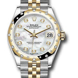 Rolex Steel and Yellow Gold Datejust 31 Watch - Domed Diamond Bezel - Mother-of-Pearl Diamond Dial - Jubilee Bracelet - 278343 mdj