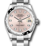 Rolex Steel and White Gold Datejust 31 Watch - Domed 24 Diamond Bezel - Pink Diamond Dial - Oyster Bracelet - 2020 Release - 278344RBR pdo