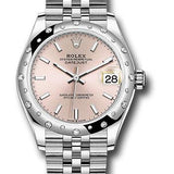 Rolex Steel and White Gold Datejust 31 Watch - Domed 24 Diamond Bezel - Pink Index Dial - Jubilee Bracelet - 2020 Release - 278344RBR pij