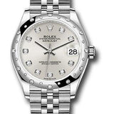 Rolex Steel and White Gold Datejust 31 Watch - Domed 24 Diamond Bezel - Silver Diamond Dial - Jubilee Bracelet - 2020 Release - 278344RBR sdj