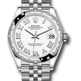 Rolex Steel and White Gold Datejust 31 Watch - Domed 24 Diamond Bezel - White Roman Dial - Jubilee Bracelet - 2020 Release - 278344RBR wrj