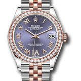 Rolex Steel and Everose Gold Datejust 31 Watch - 46 Diamond Bezel - Aubergine Diamond Roman VI Dial - Jubilee Bracelet - 278381RBR aubdr6j