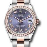 Rolex Steel and Everose Gold Datejust 31 Watch - 46 Diamond Bezel - Aubergine Diamond Roman VI Dial - Oyster Bracelet - 278381RBR aubdr6o