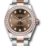 Rolex Steel and Everose Gold Datejust 31 Watch - 46 Diamond Bezel - Chocolate Diamond Dial - Oyster Bracelet - 278381RBR chodo