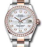 Rolex Steel and Everose Gold Datejust 31 Watch - 46 Diamond Bezel - Mother-of-Pearl Diamond Dial - Oyster Bracelet - 278381RBR mdo