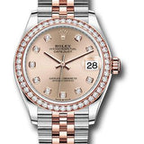 Rolex Steel and Everose Gold Datejust 31 Watch - 46 Diamond Bezel - Rose Diamond Dial - Jubilee Bracelet - 278381RBR rodj