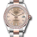 Rolex Steel and Everose Gold Datejust 31 Watch - 46 Diamond Bezel - Rose Diamond Dial - Oyster Bracelet - 278381RBR rodo