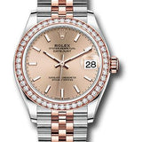 Rolex Steel and Everose Gold Datejust 31 Watch - 46 Diamond Bezel - Rose Index Dial - Jubilee Bracelet - 278381RBR roij